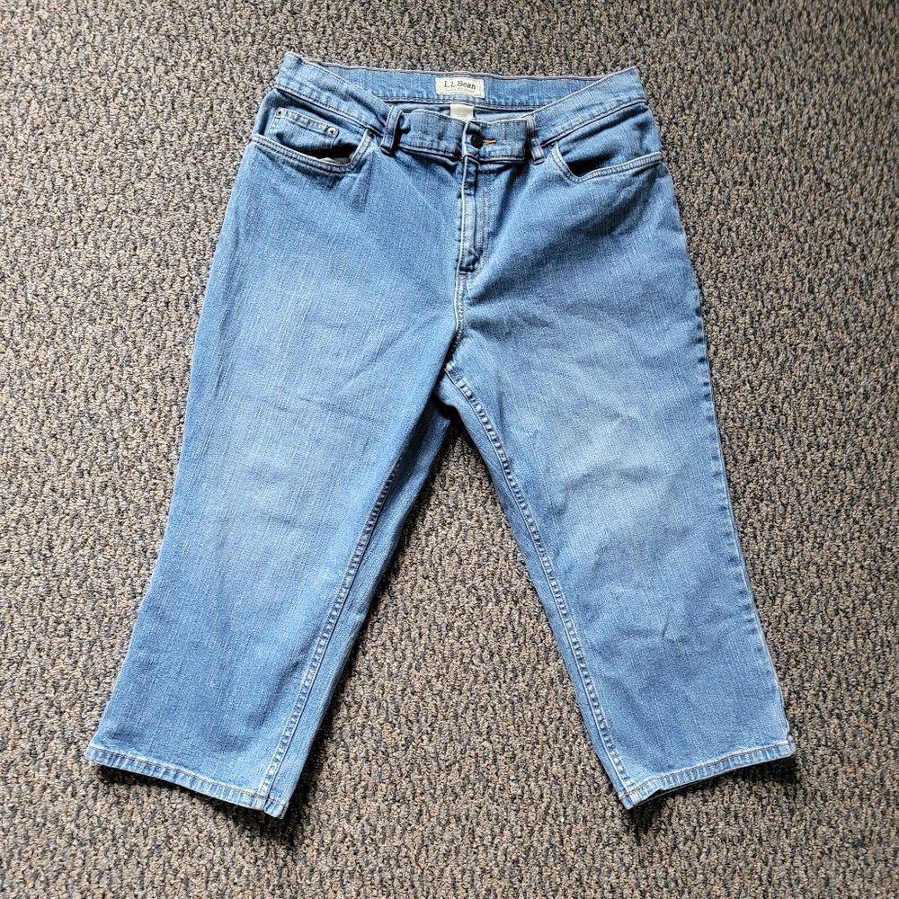 L.L. Bean Vintage Style Denim Capris Size 16P Petite Style Fashion 16 Petite